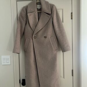 Club Monaco Soft Beige Double-Breasted Wool Coat